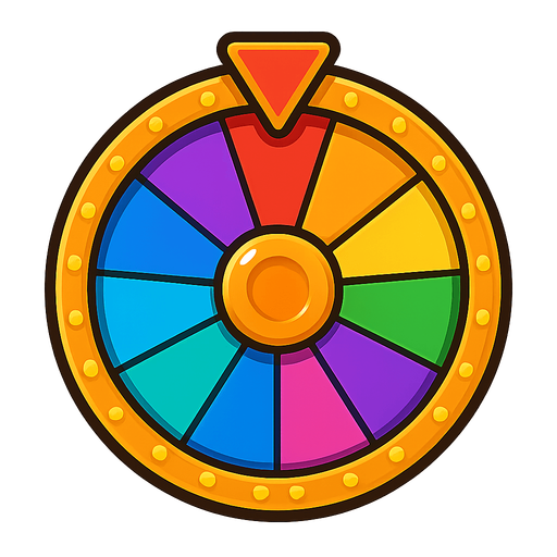 Wheel of fortune without the stand.
In-Game asset.  2d.  High contrast.  No shadows
