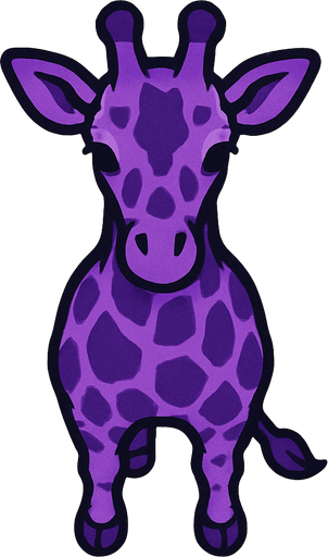 purple giraffe top view.
In-Game asset.  2d.  High contrast.  No shadows
