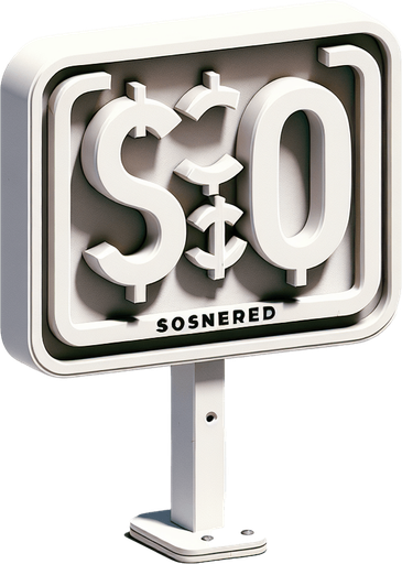 write 50$ on a sign.
no shadow, 2D
