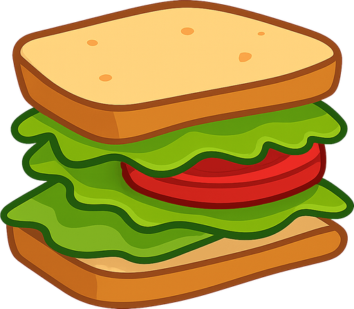 Sandviç . No background. Transparent background. Blank background. No shadows. 2d. In-Game asset. flat