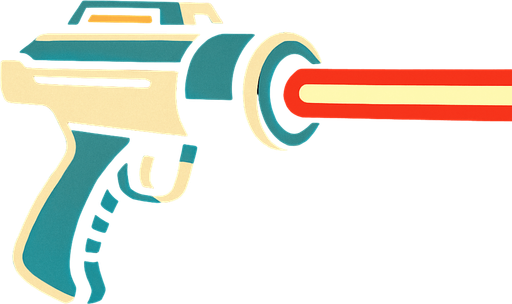 Laser beam fire out barrel of light phaser
In-Game asset.  2d.  High contrast.  No shadows