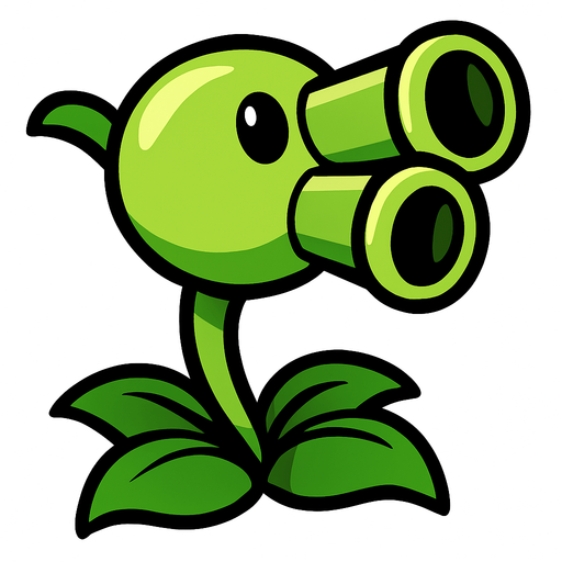 plans vs zombies double shoters.
In-Game asset.  2d.  High contrast.  No shadows