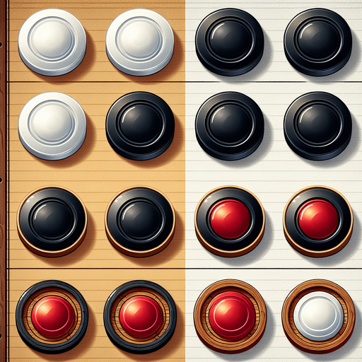 White Coins: Smooth white with subtle shadows.

Black Coins: Matte black with light edges for visibility.

Red Queen Coin: Slightly larger or shinier with a glossy red finish.


All assets should be around 30–40 pixels in diameter.

Assets should look good on a wooden-style carrom board..
Single Game Texture.  In-Game asset.  2d.  Blank background.  High contrast.  No shadows