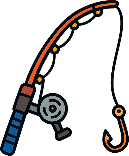 Caña de pezcar.
In-Game asset.  2d.  High contrast.  No shadows