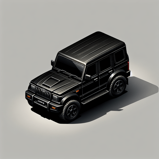 Mahindra scorpio in black color and realistic.
Single Game Texture. In-Game asset. 2d. Blank background. High contrast. No shadows.