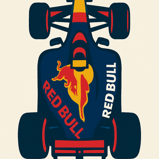 formula one race car 2d redbull vertical.
In-Game asset.  2d.  High contrast.  No shadows