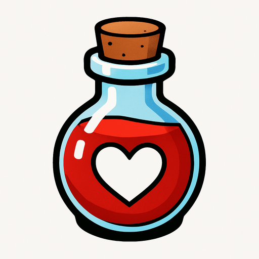 One life potion.
In-Game asset.  2d.  High contrast.  No shadows