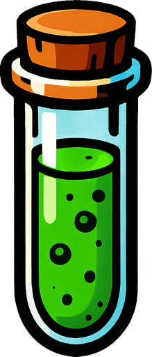 3 d gibi duran deney tübu.
In-Game asset.  2d.  High contrast.  No shadows