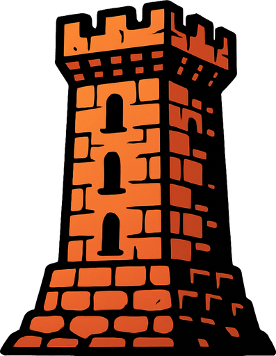 tower.
In-Game asset.  2d.  High contrast.  No shadows