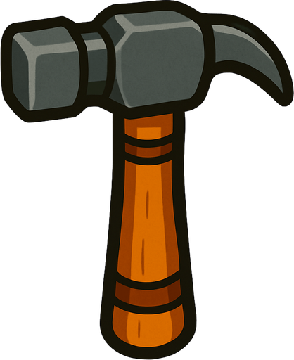 Hammer.
In-Game asset.  2d.  High contrast.  No shadows