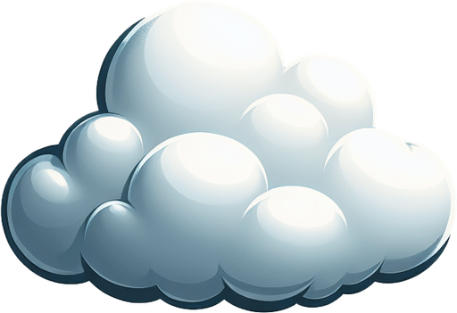 single cloud.
Single Game Texture.  In-Game asset.  Blank background.  High contrast