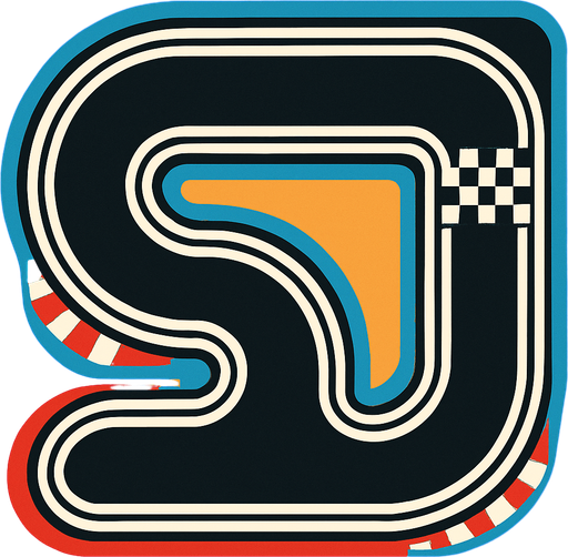 Pista de carreras desde arriba.
In-Game asset.  2d.  High contrast.  No shadows