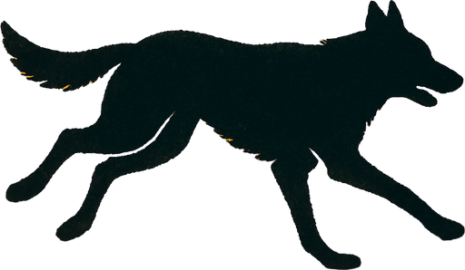 Silueta de perro corriendo
