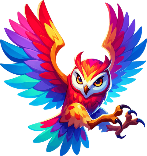 An owl with talons extended downwards and wings up. Looking down. Color
Single Game Texture. In-Game asset. 2d. Blank background. High contrast. No shadows.