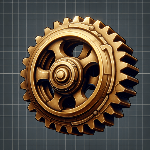 латунная шестерня в стиле hand-paint.
Single Game Texture.  In-Game asset.  2d.  Blank background.  High contrast.  No shadows
