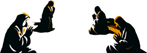 A golden medieval temple with wide columns, sun shining through stained glass, incense rising, pilgrims praying in silence.
In-Game asset.  2d.  High contrast.  No shadows