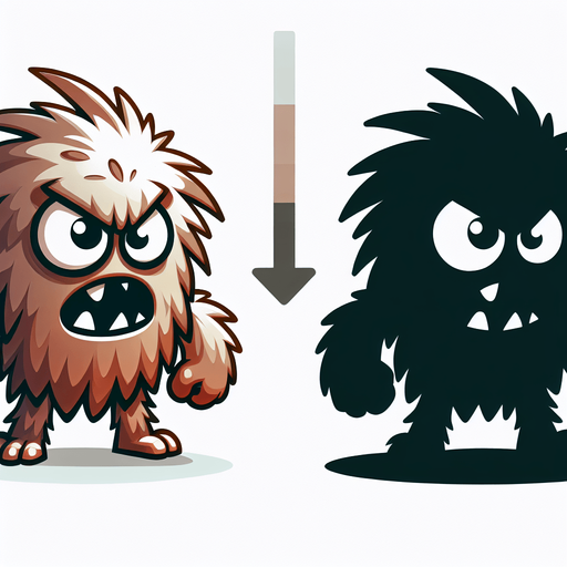 A single, cartoonish little monster. It has fur and a big mouth, and its movement posture looks as if it's about to pounce forward..
Single Game Texture. In-Game asset. 2d. Blank background. High contrast. No shadows.