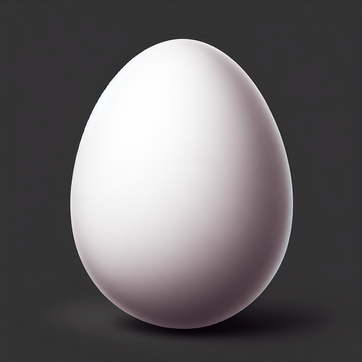 white egg.
Single Game Texture.  In-Game asset.  2d.  Blank background.  High contrast.  No shadows