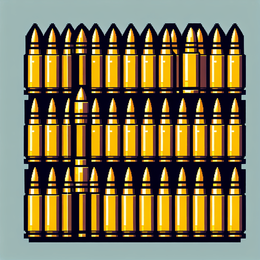 rectangle yellow bullets.
Single Game Texture. In-Game asset. 2d. Blank background. High contrast. No shadows.