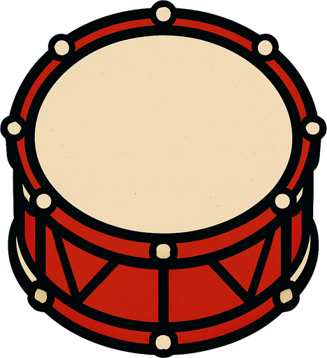 Drum top view.
In-Game asset.  2d.  High contrast.  No shadows