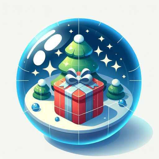 a round christmas gift.plastic style. Single Game Texture. In-Game asset. 2d. Blank background. High contrast. No shadows.