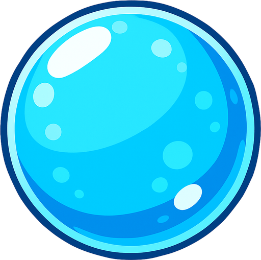 Water bubble ball.
In-Game asset.  2d.  High contrast.  No shadows