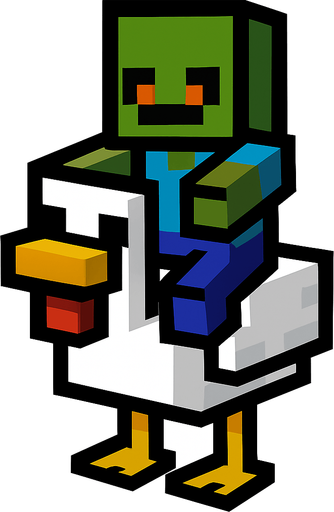 minecraft chicken jockey.
In-Game asset.  2d.  High contrast.  No shadows