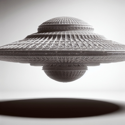 Alien Mothership.
2d.  Blank background.  High contrast.  No shadows