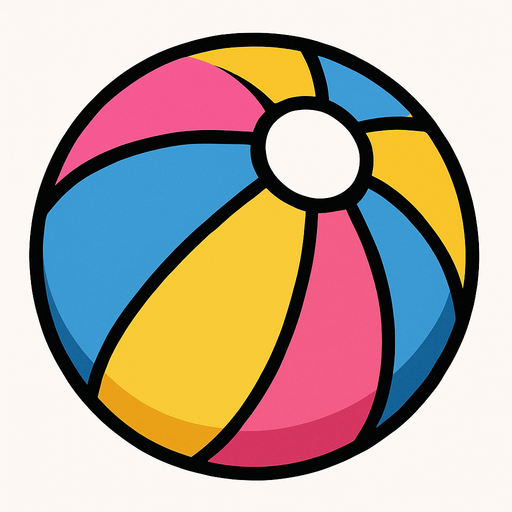 beach ball.
In-Game asset.  2d.  High contrast.  No shadows