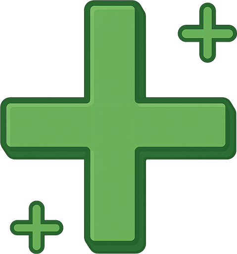 green health plus. No background. Transparent background. Blank background. No shadows. 2d. In-Game asset. flat