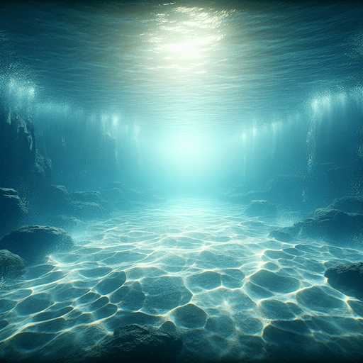 underwater view of empty lake.
Single Game Texture.  In-Game asset.  2d.  Blank background.  High contrast.  No shadows