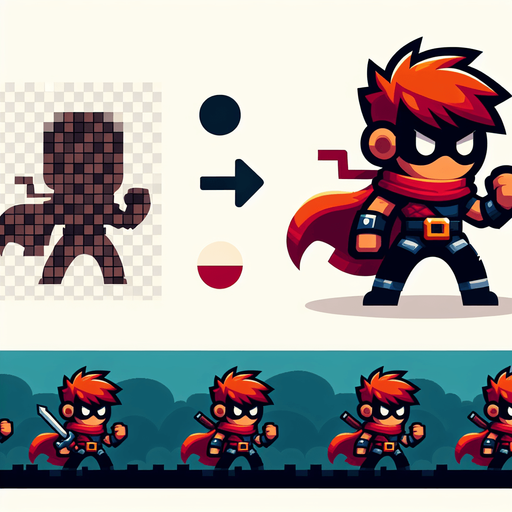 Hero Character for platformer game
Single Game Texture. In-Game asset. 2d. Blank background. High contrast. No shadows.