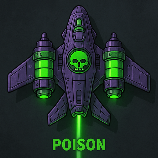 poison laser spaceship top view.