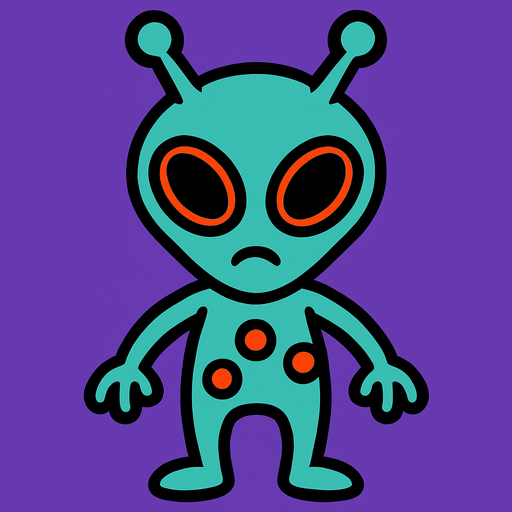allien.
In-Game asset.  2d.  High contrast.  No shadows