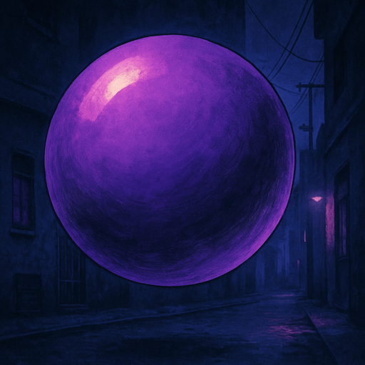 semi-realistic comic book style, lo-fi urban atmosphere, rich textures, cinematic framing, purple and blue tones, soft gradients