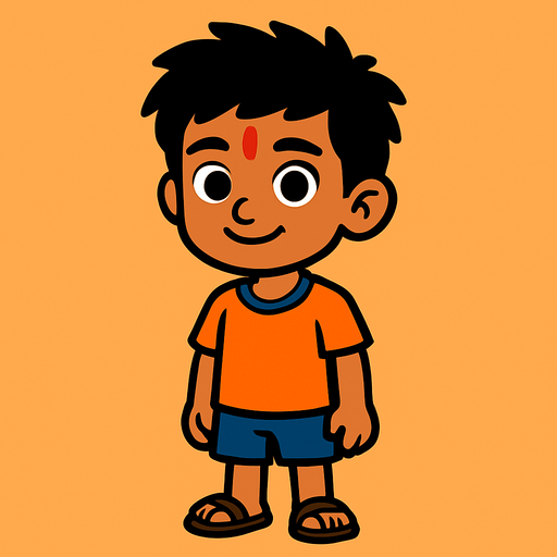 indian young boy character.
In-Game asset.  2d.  High contrast.  No shadows