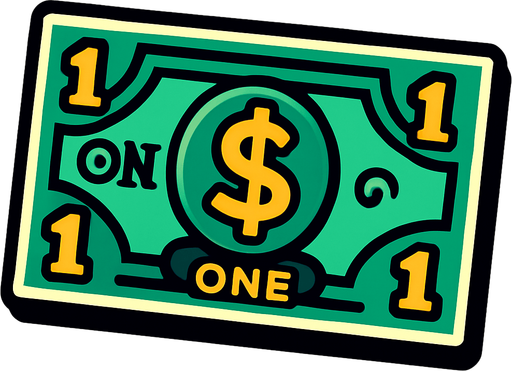 1 dolar.
In-Game asset.  2d.  High contrast.  No shadows