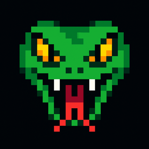 snake head 16x16.
In-Game asset.  2d.  High contrast.  No shadows
