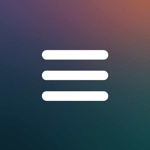 UI. White menu icon (3 items list)