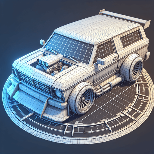 Car.
Single Game Texture.  In-Game asset.  2d.  Blank background.  High contrast.  No shadows