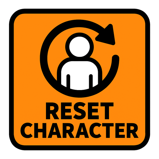 Reset character button.
In-Game asset.  2d.  High contrast.  No shadows