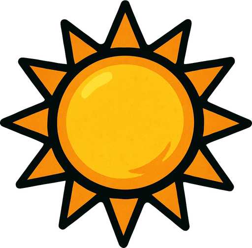 Sun.
In-Game asset.  2d.  High contrast.  No shadows