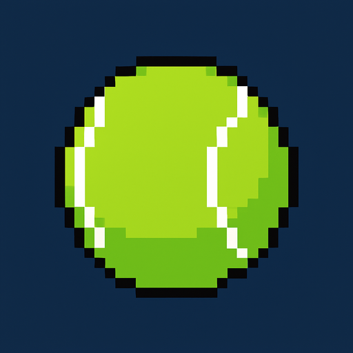 pixel art tennis ball.
In-Game asset.  2d.  High contrast.  No shadows