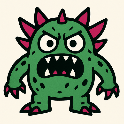 Monster.
In-Game asset.  2d.  High contrast.  No shadows