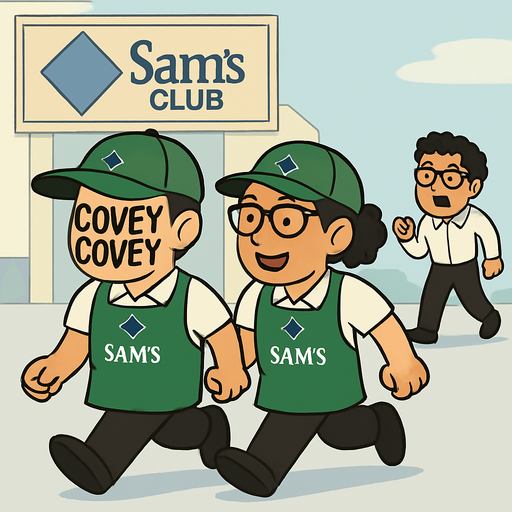 Los dos persoanjes que van corriendo tienen que llevar ropa similar, la cual es Mandil verde con logo de sams club, al igual que la gorra.
Playera blanca de polo y pantalones negros.
La chica usa lentes y el molote es mas pequeño.
Que los colores sean mas claros, no quiero ese tono sepia