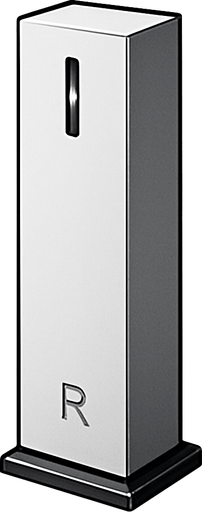 Shape: A tall, sleek, perhaps slightly intimidating rectangular or obelisk-like structure. Think modern skyscraper aesthetics scaled down.
Material/Color: Polished chrome, brushed aluminum, dark grey, or a very clean white. Minimalist.
Details:
Maybe a single, subtly glowing slit or a small, focused lens near the top where the "restructuring energy" will eventually be directed from (though the actual effect happens on the target).
Very clean lines, sharp edges.
A small, almost unnoticeable corporate logo (maybe a stylized "R" or an abstract "efficiency" symbol).
No visible moving parts when idle. It's about quiet, decisive power.
Meme Angle: Evokes the feeling of an unapproachable, all-powerful corporate entity or a consultant's "black box" solution..
In-Game asset.  2d.  High contrast.  No shadows