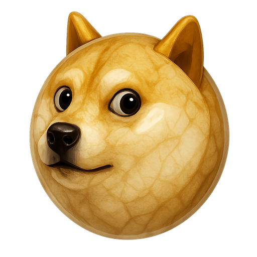 Head of doge meme. face shaped as a marble shaped face made in blender 3D. 
In-Game asset.  2d.  High contrast.  No shadows