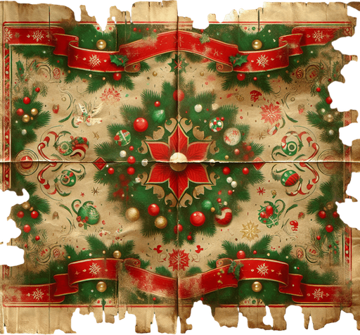 a simple eerie christmas blank dirty ripped paper. Use christmas colors. Do not put text, just the dirty ripped paper so i can fill it myself with text.
Single Game Texture. In-Game asset. 2d. Blank background. High contrast. No shadows. No text.