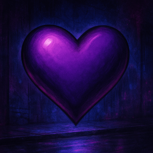 semi-realistic comic book style, moody neon lighting, lo-fi urban atmosphere, rich textures, cinematic framing, purple and blue tones, soft gradients, ambient reflections