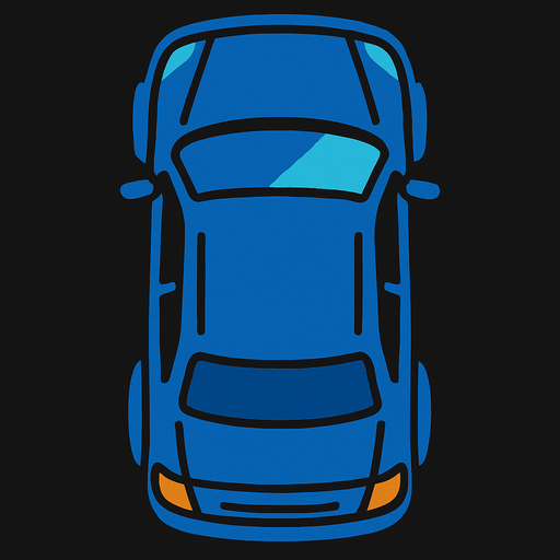 car viewed from above.
In-Game asset.  2d.  High contrast.  No shadows